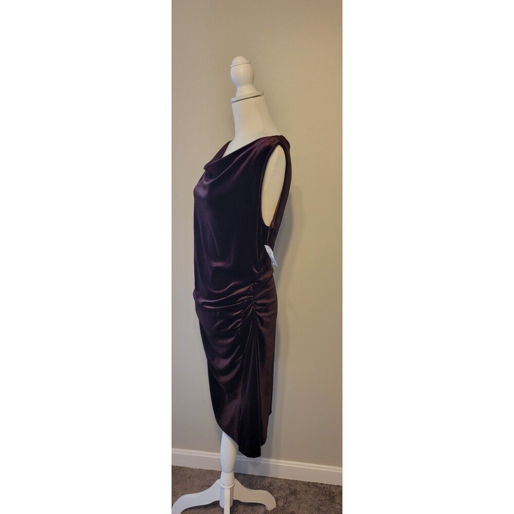 Old Navy Large Off The Shoulder Cowl Neck Mini Dress Velvet Ruched Sleeveless - Picture 6 of 13
